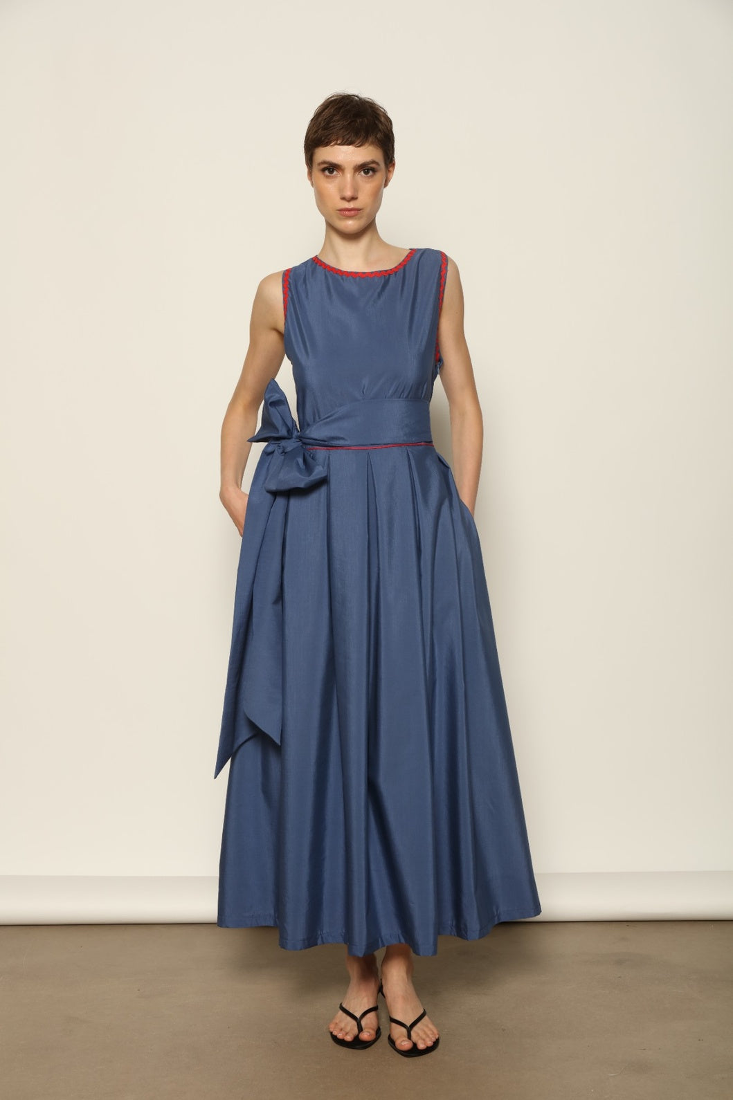 Tamara China Blue Silk & Organic Cotton Dress