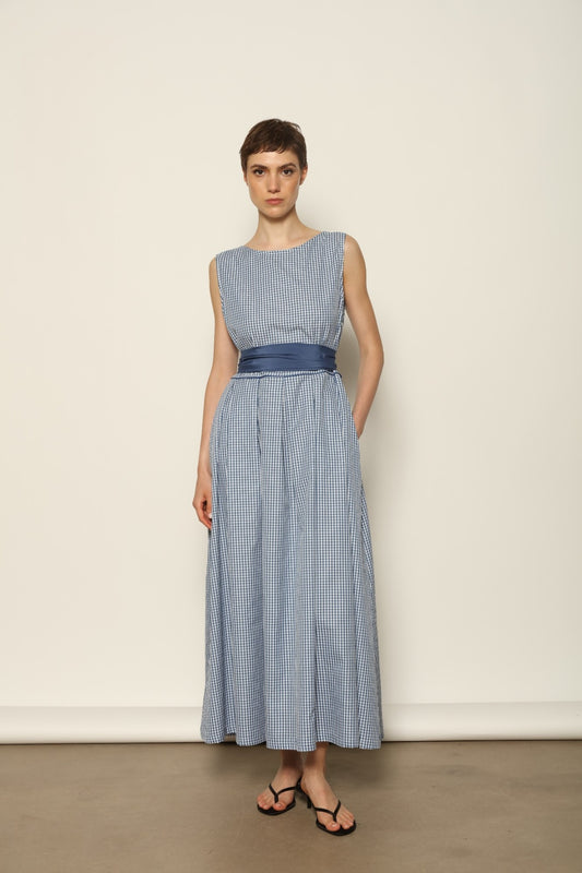 Tamara Blue Vichy Dress - House of Woven Stories