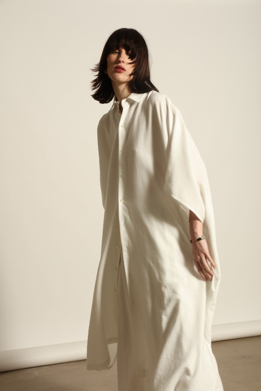 The Sleeveless Caftan White Solid - Marrakshi Life