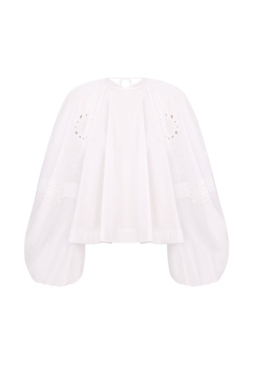Embroidered Poplin Balloon Blouse - Litkovska
