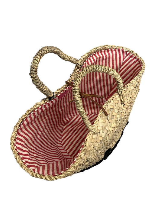 Handmade Micaela Spadoni Bohonista bag with cotton lining and Italian leather drawstring closure. Stylish, artisanal bag hand-embroidery in Aegean Blue. Part of House of Woven Stories selection.