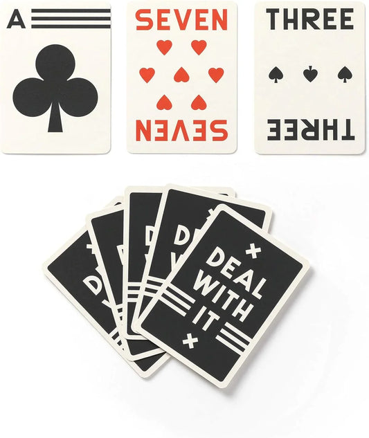 It’s In The Cards Playing Card Game Set by New Mags - includes 2 decks, instruction book, pencil and scorepad in a stylish gift box. Available at House of Woven Stories.