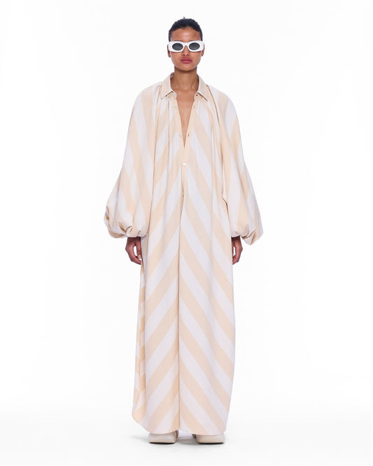 The Touareg Ecru and White Dress - Marrakshi Life