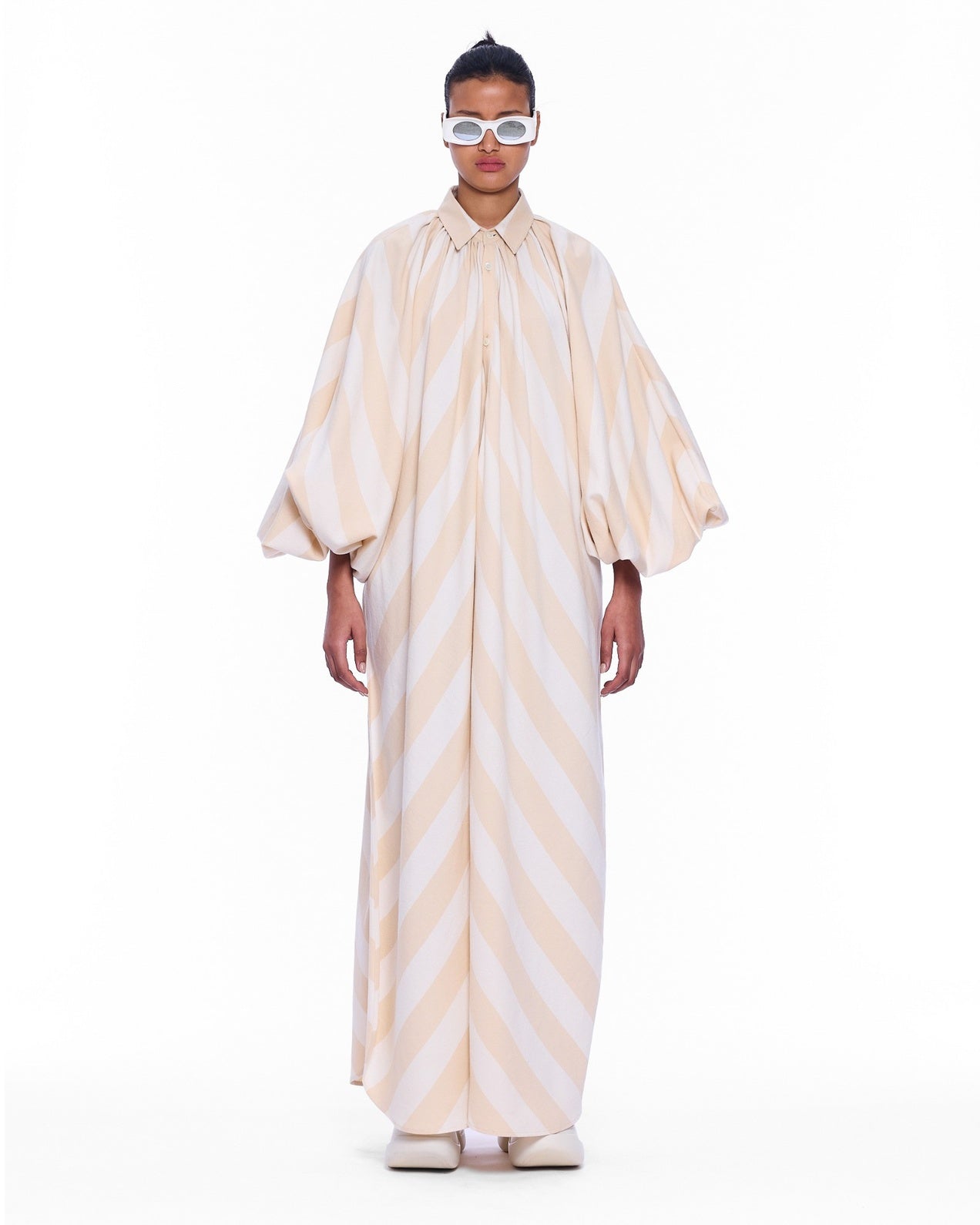 The Touareg Ecru and White Dress - Marrakshi Life