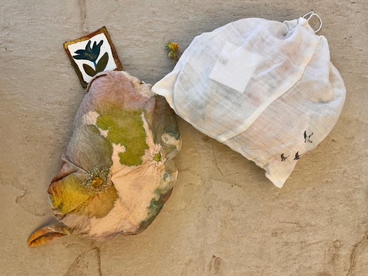 Delia One of a kind Plant Dyed Silk Pouch by Antonia Rossi