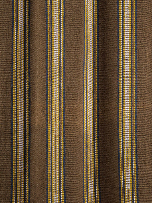 Handmade cotton plaid N°27 in Khaki by Moismont, 100% pure cotton with subtle striped pattern, soft and durable, perfect for cozy living room or bedroom decor