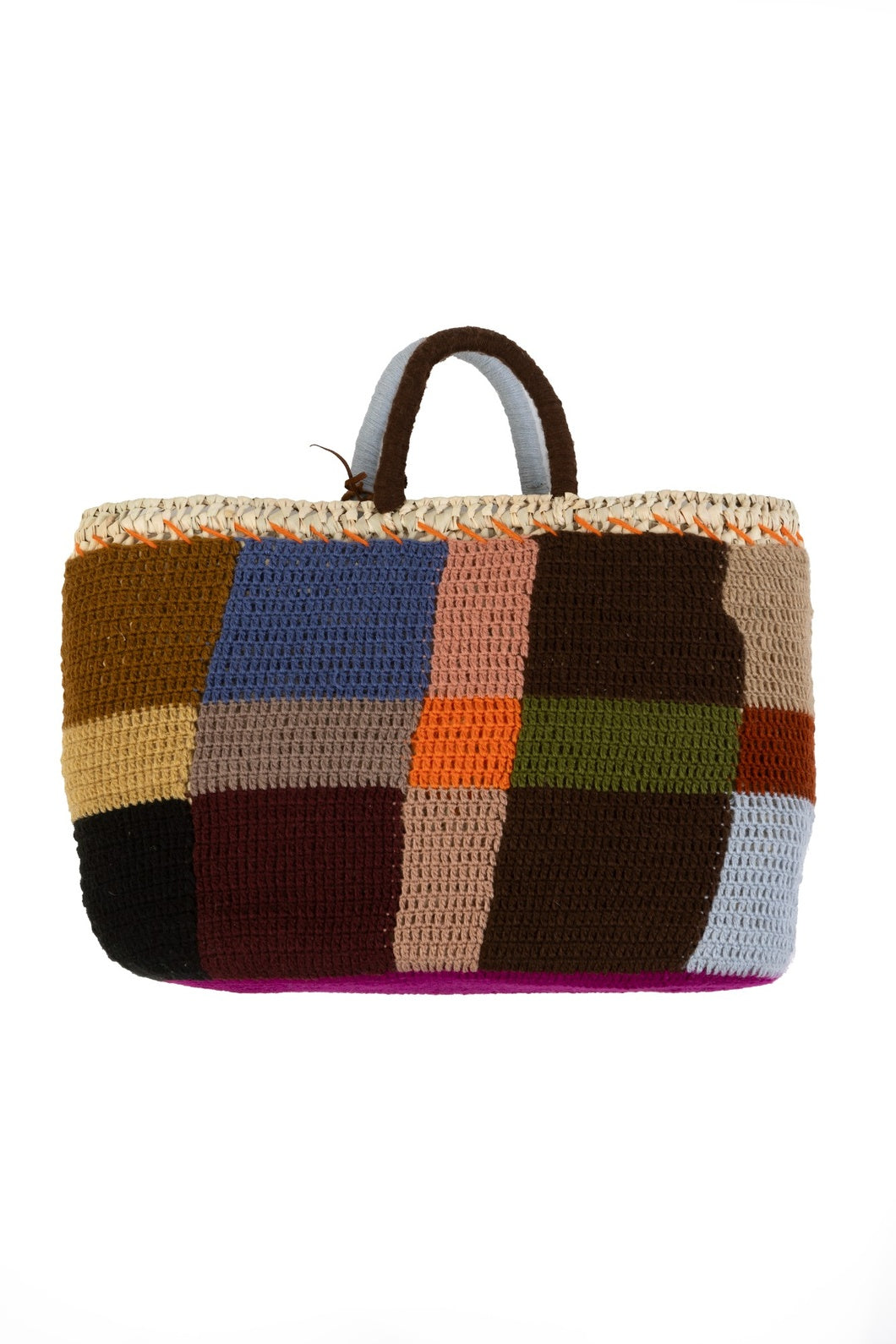 Rothko on the Rocks basket bag by Kilometre Paris, curated by House of Woven Stories, featuring bold multicolour embroidery on handwoven straw, inspired by art, craftsmanship, and creative travel.