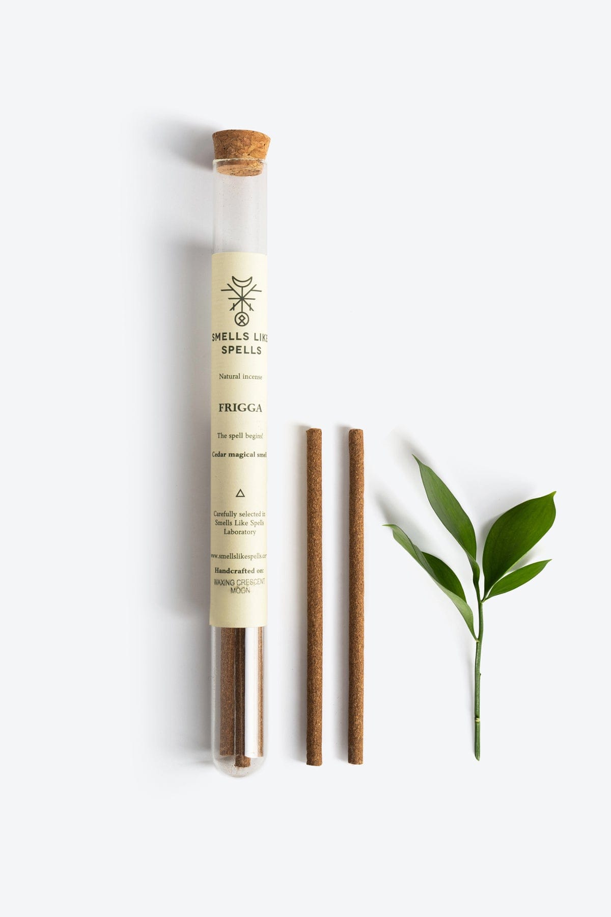 Handcrafted Frigga cedar incense sticks by Smells Like Spells, offered by House of Woven Stories. Designed to create harmony, protect your home and family, and bring prosperity with a natural, spiritual fragrance inspired by Norse mythology.