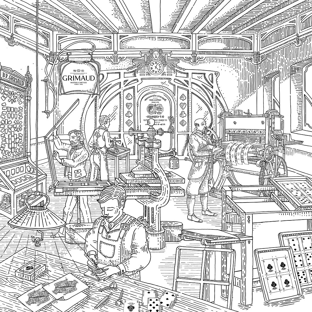 Grimaud Paris historic playing cards featuring refined illustrations and French craftsmanship