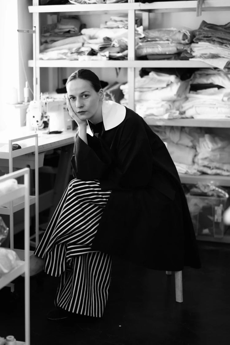 Les Vacances d’Irina – artisanal womenswear brand founded by Irina, inspired by Mediterranean summers and Romanian craftsmanship, timeless dresses and blouses in natural fabrics.