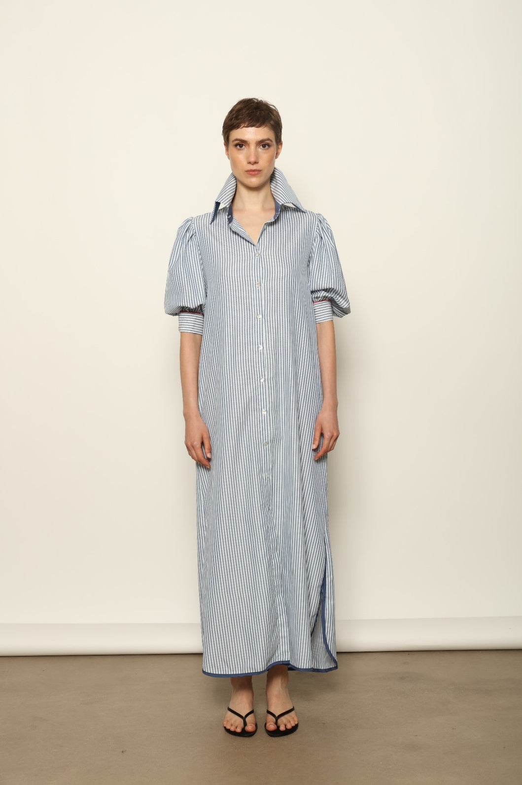 Bettina White Navy Striped Dress - House of Woven Stories