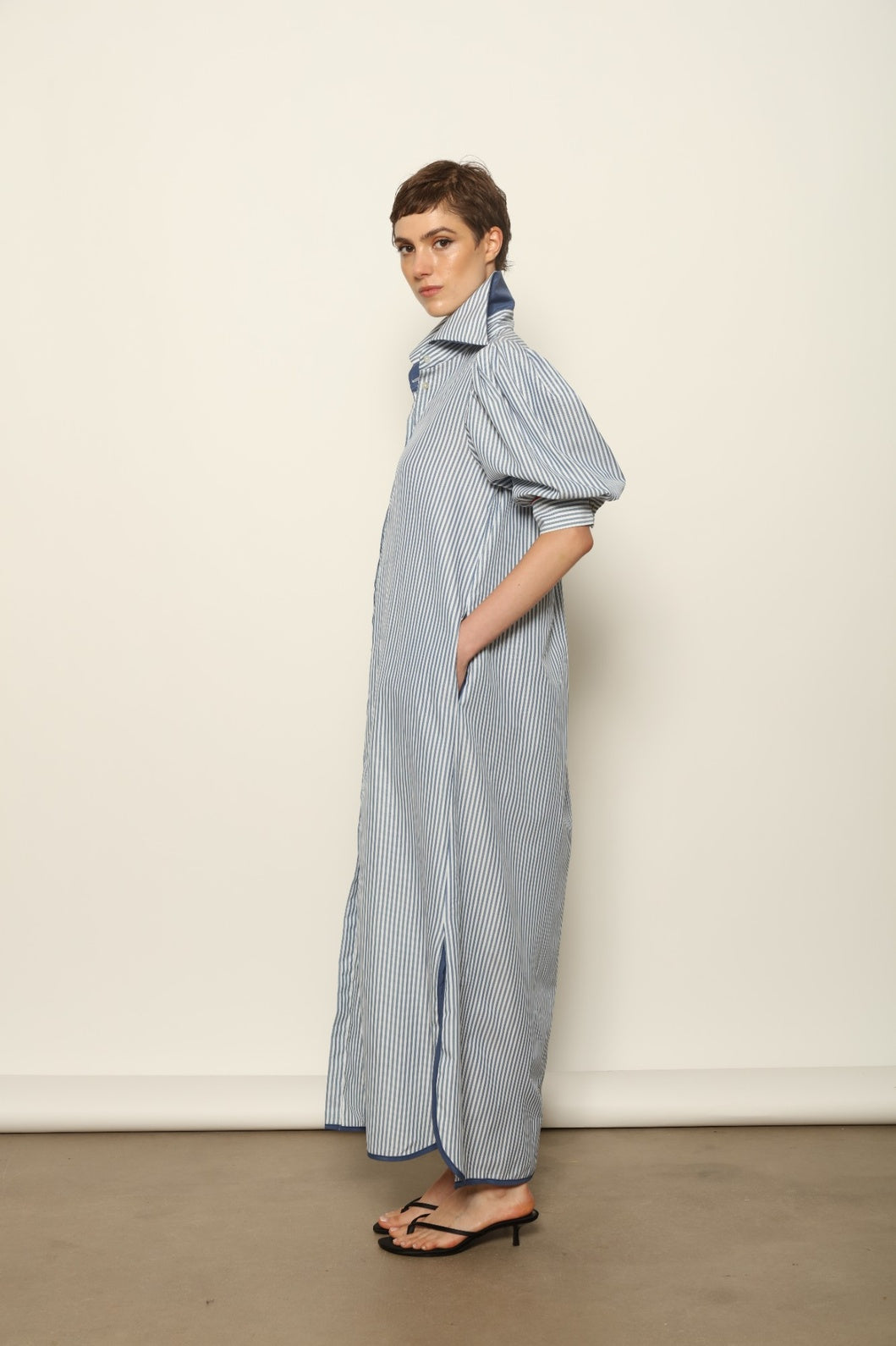 Bettina White Navy Striped Dress - House of Woven Stories