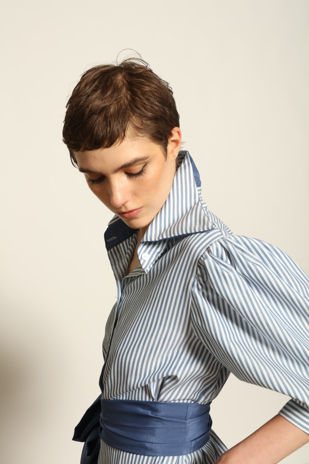 Bettina White Navy Striped Dress - House of Woven Stories