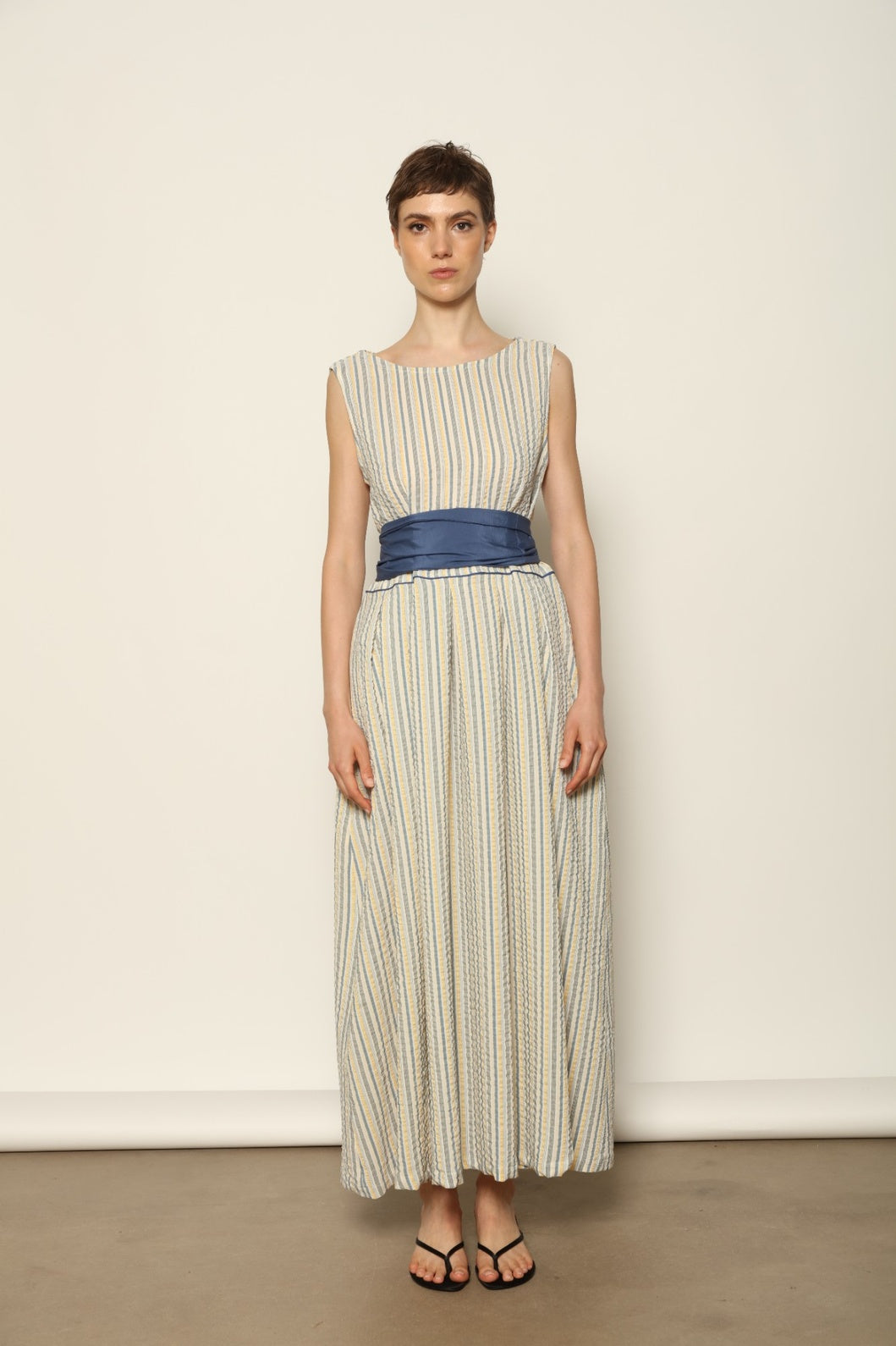 Tamara Seersucker Silk Dress - House of Woven Stories