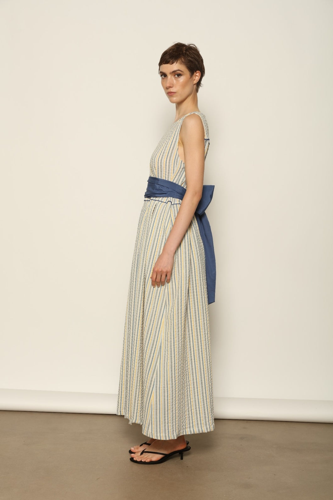Tamara Seersucker Silk Dress - House of Woven Stories