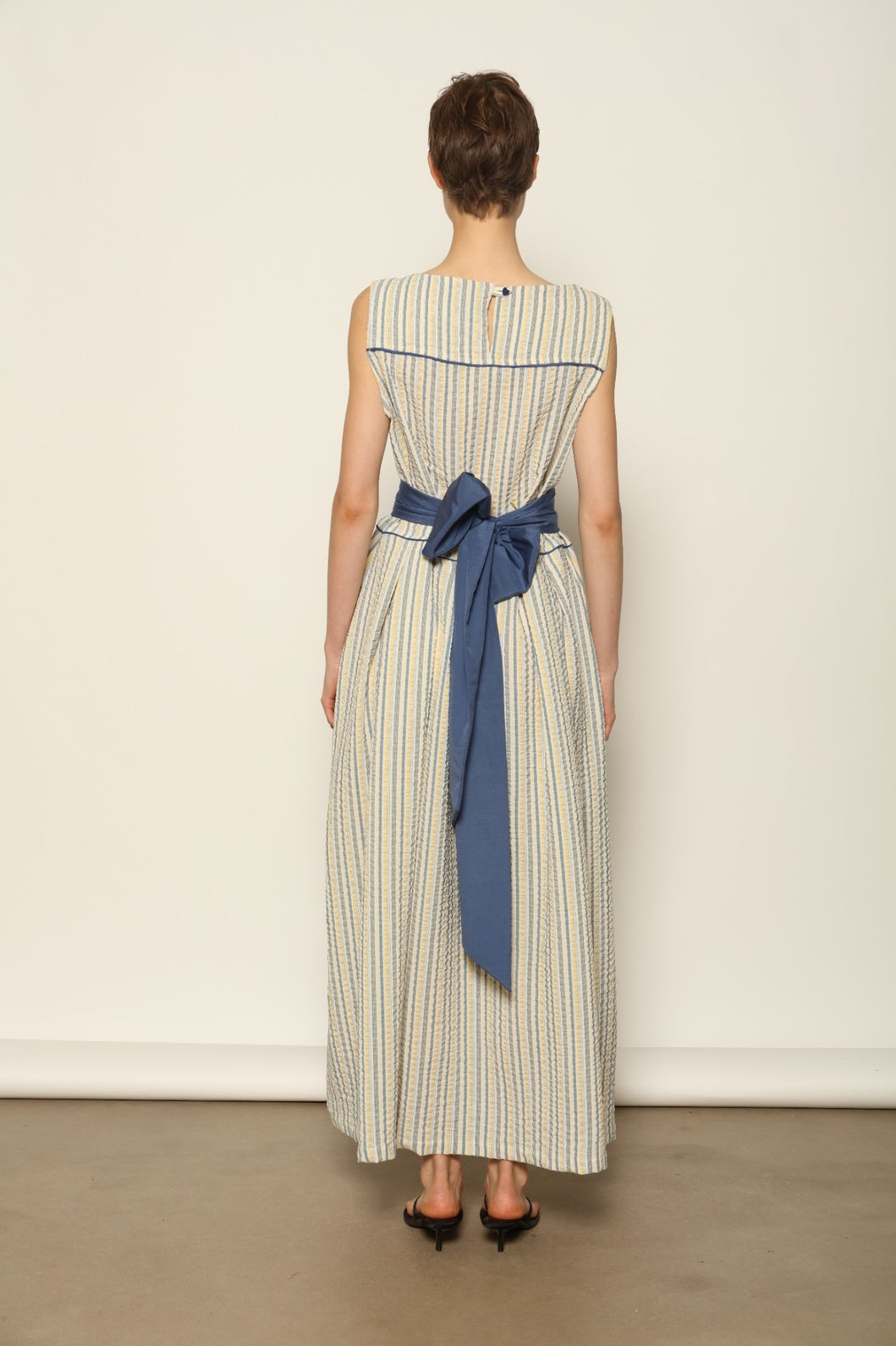 Tamara Seersucker Silk Dress - House of Woven Stories