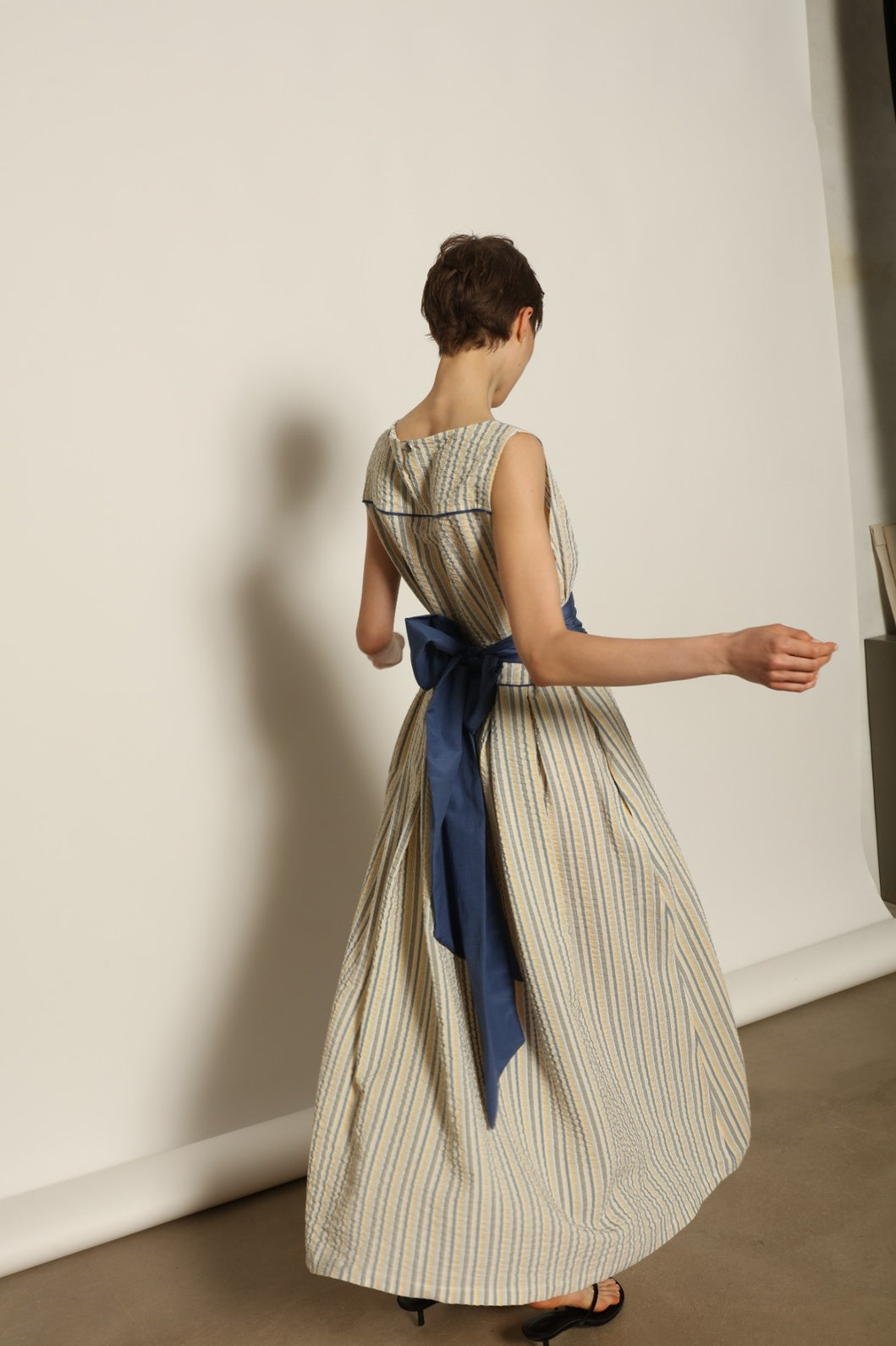 Tamara Seersucker Silk Dress - House of Woven Stories