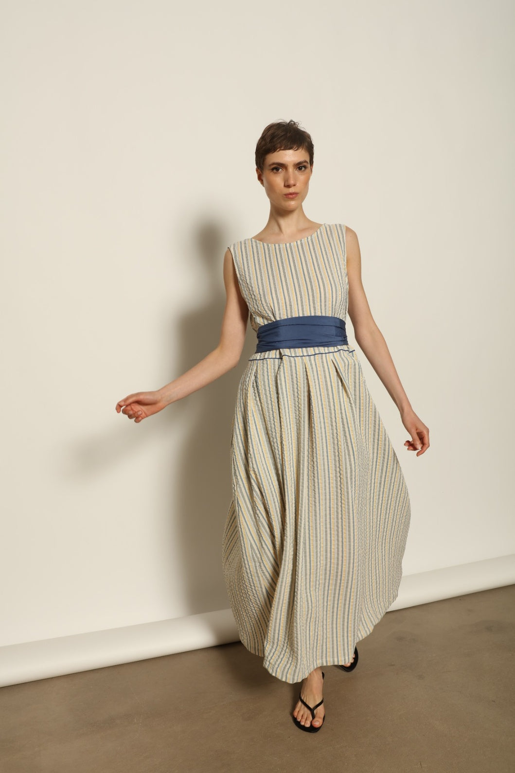 Tamara Seersucker Silk Dress - House of Woven Stories