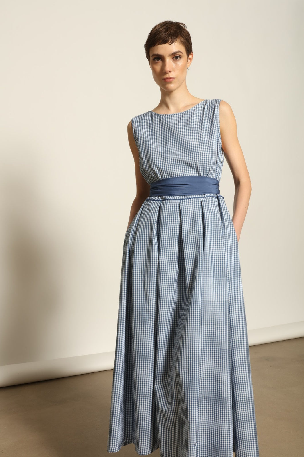 Tamara Blue Vichy Dress - House of Woven Stories