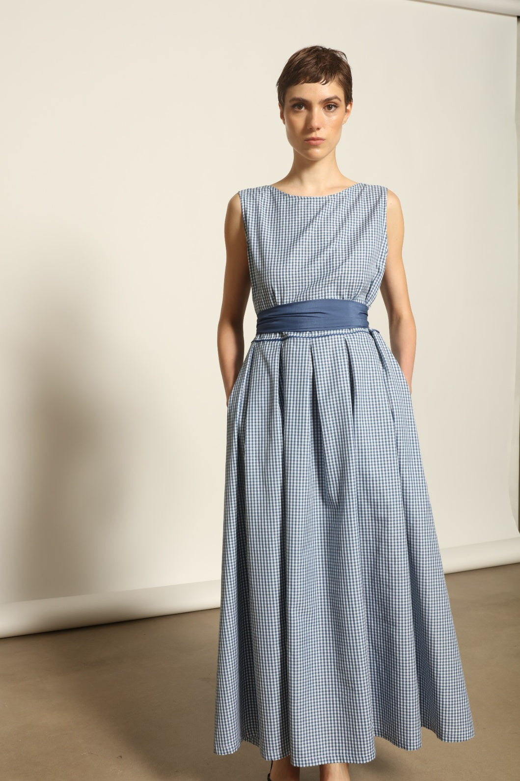 Tamara Blue Vichy Dress - House of Woven Stories