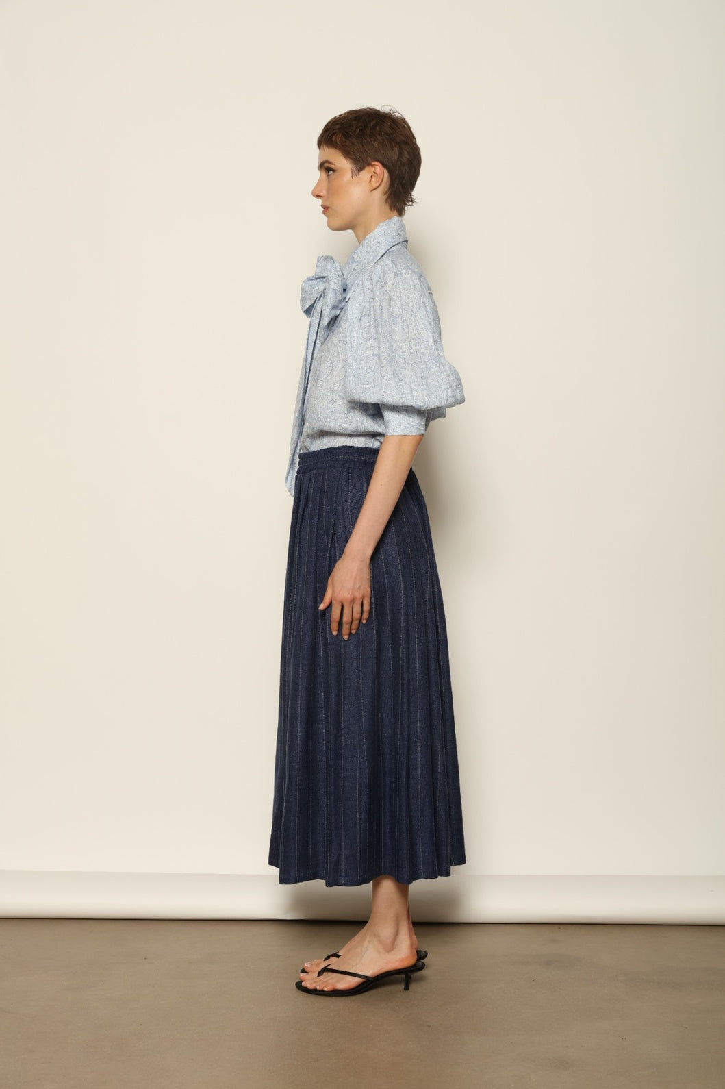 Seoul Cobalt Blue and White Skirt - House of Woven Stories