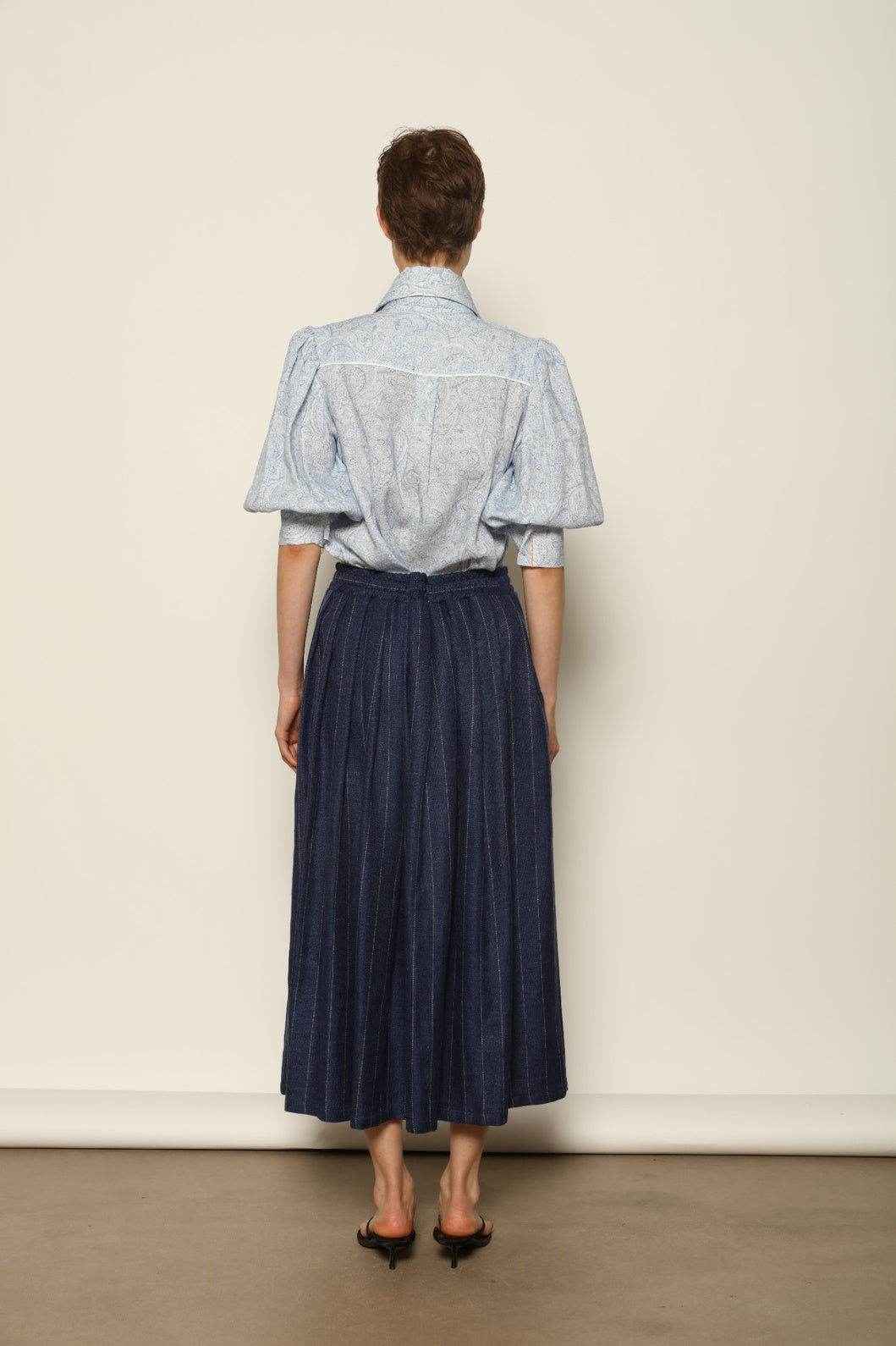 Seoul Cobalt Blue and White Skirt - House of Woven Stories