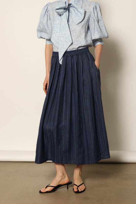 Seoul Cobalt Blue and White Skirt - House of Woven Stories