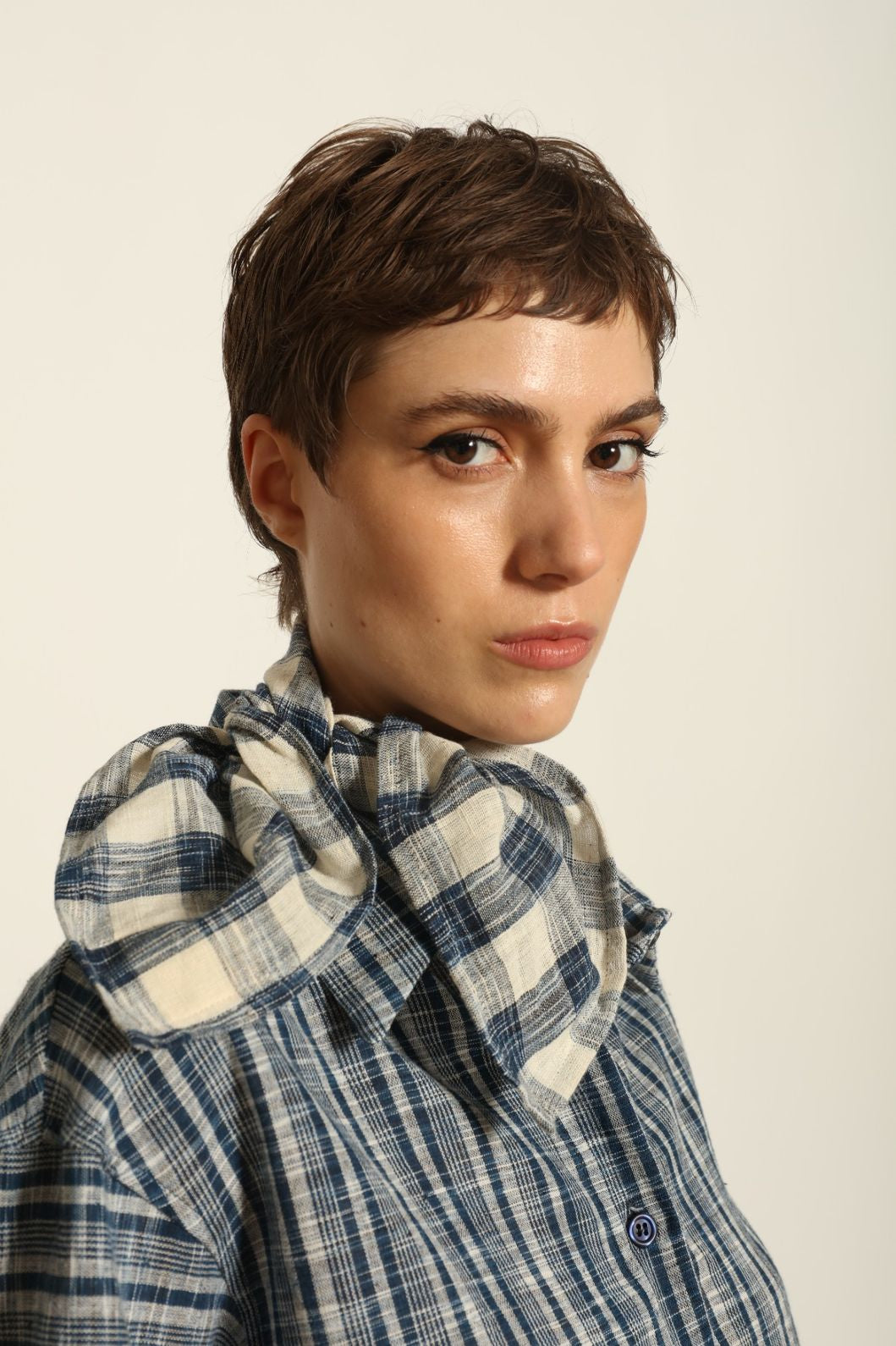Serena Checked Foulard - House of Woven Stories