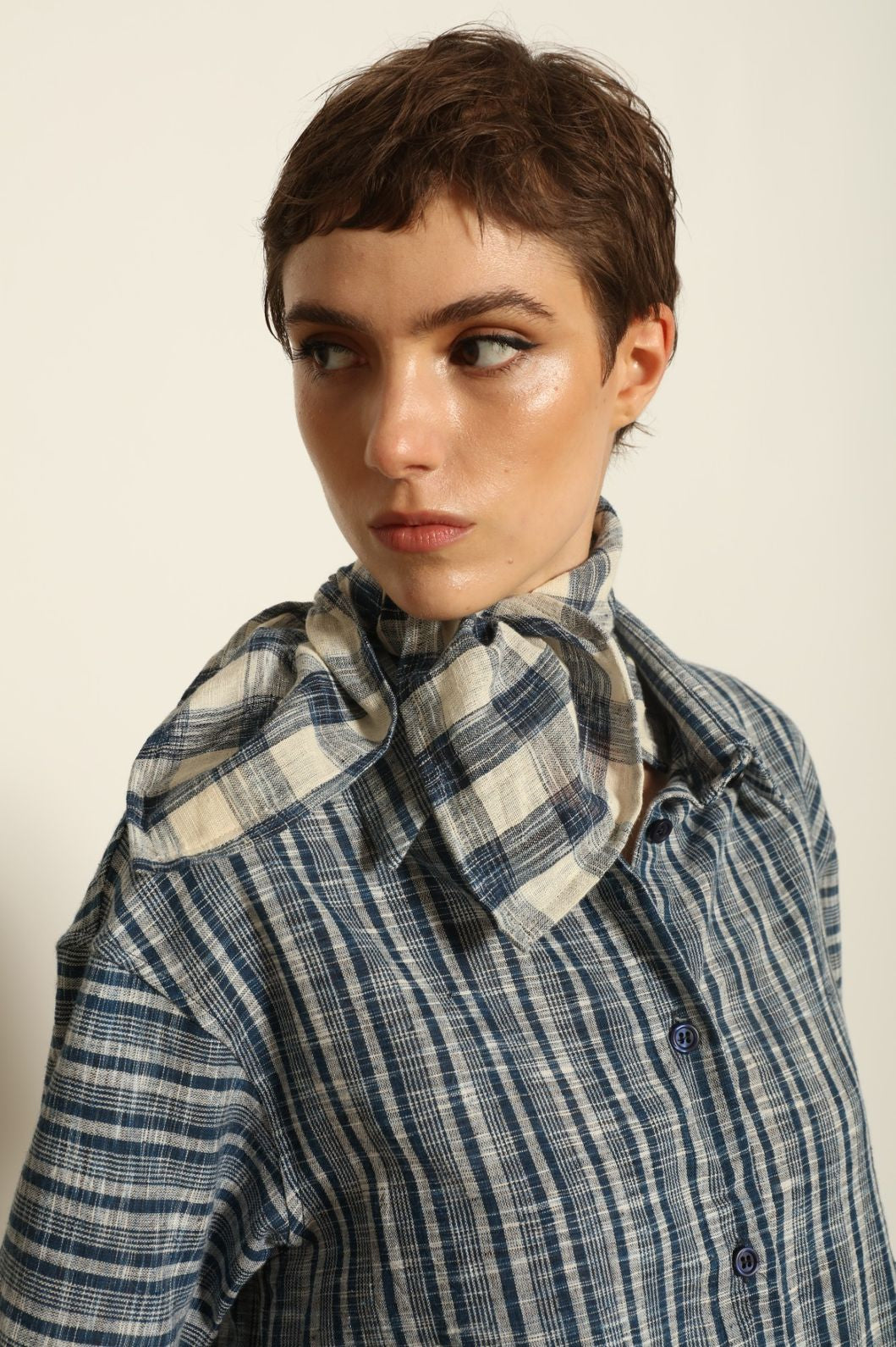 Serena Checked Foulard - House of Woven Stories