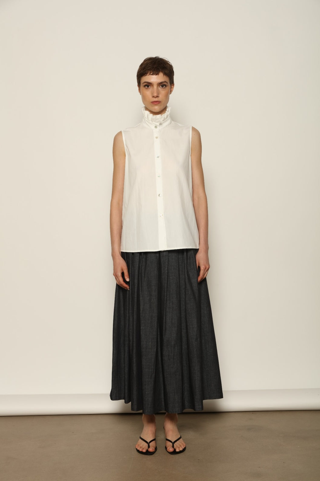 Karin Sleeveless White Blouse - House of Woven Stories