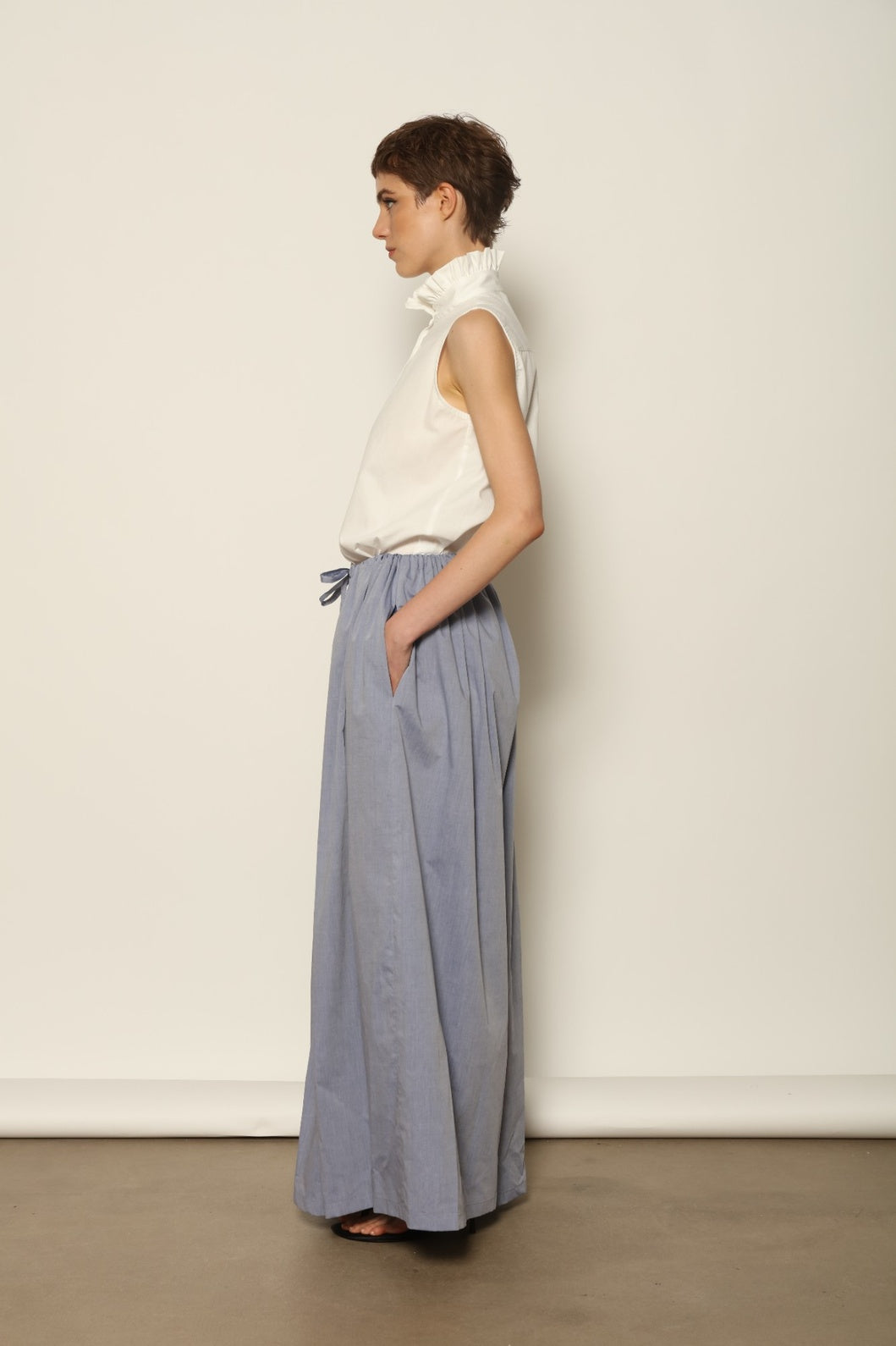 Karin Sleeveless White Blouse - House of Woven Stories
