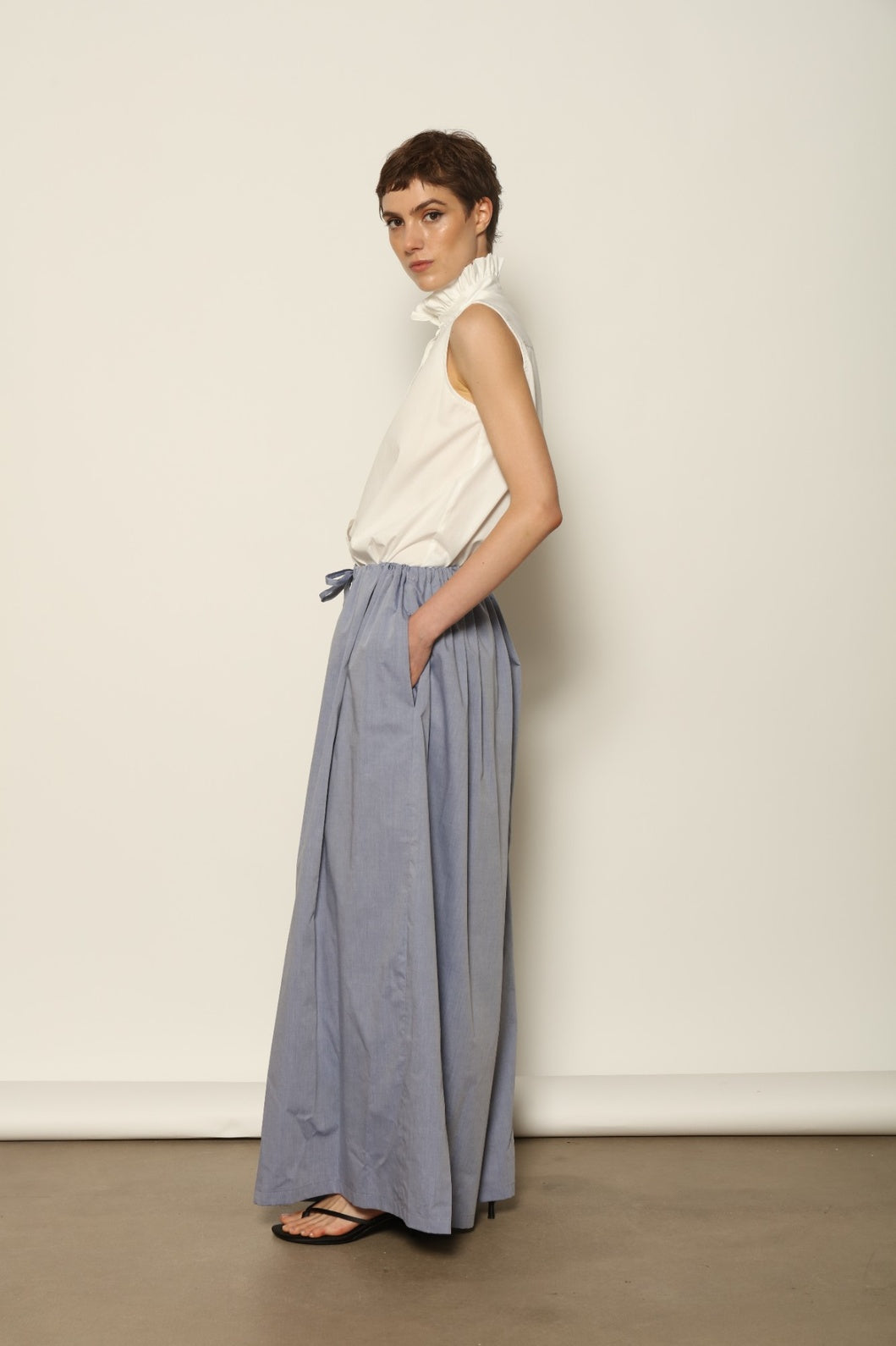 Dusty Blue Brigitta Trousers - House of Woven Stories