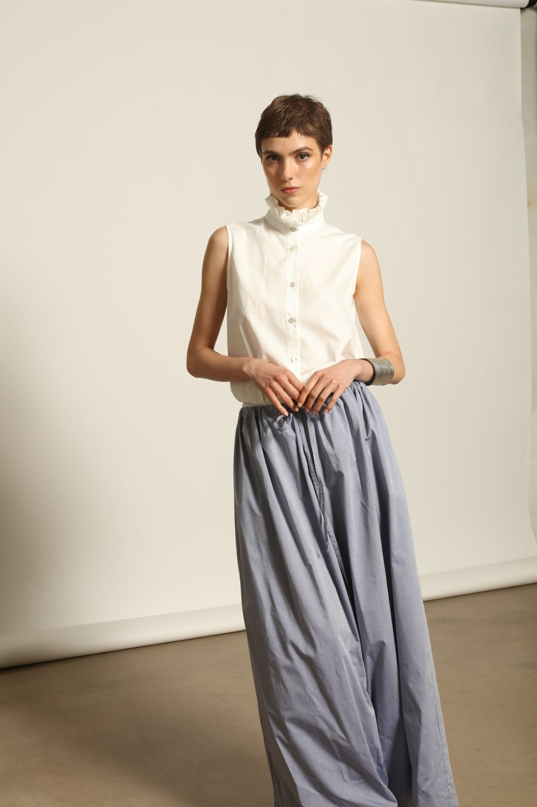 Karin Sleeveless White Blouse - House of Woven Stories