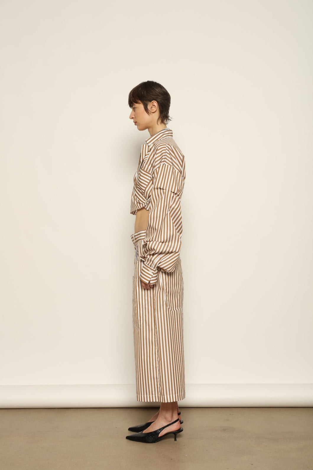Carla Rust Striped Bermuda - Maison Jejia