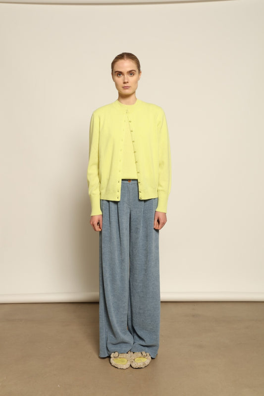 Katherine Blue Velvet Pant - Maison Jejia