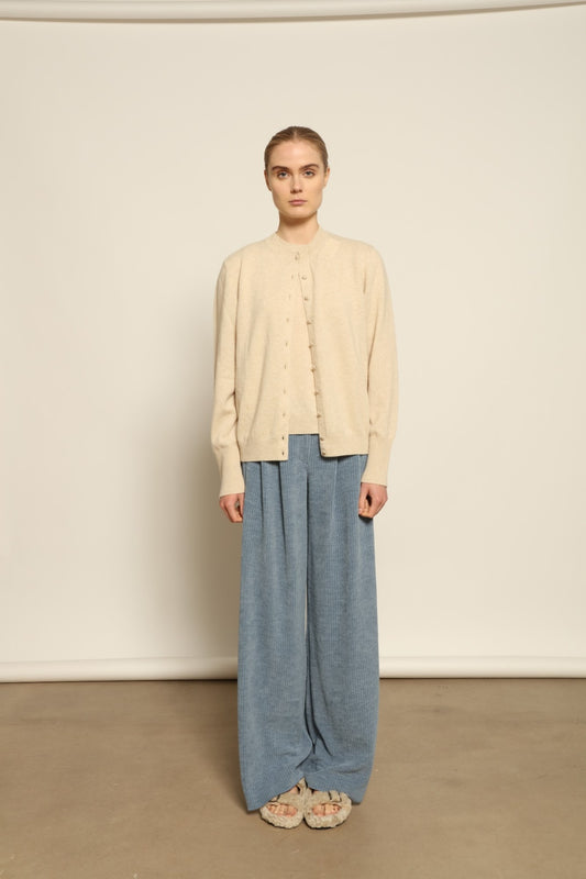Katherine Blue Velvet Pant - Maison Jejia