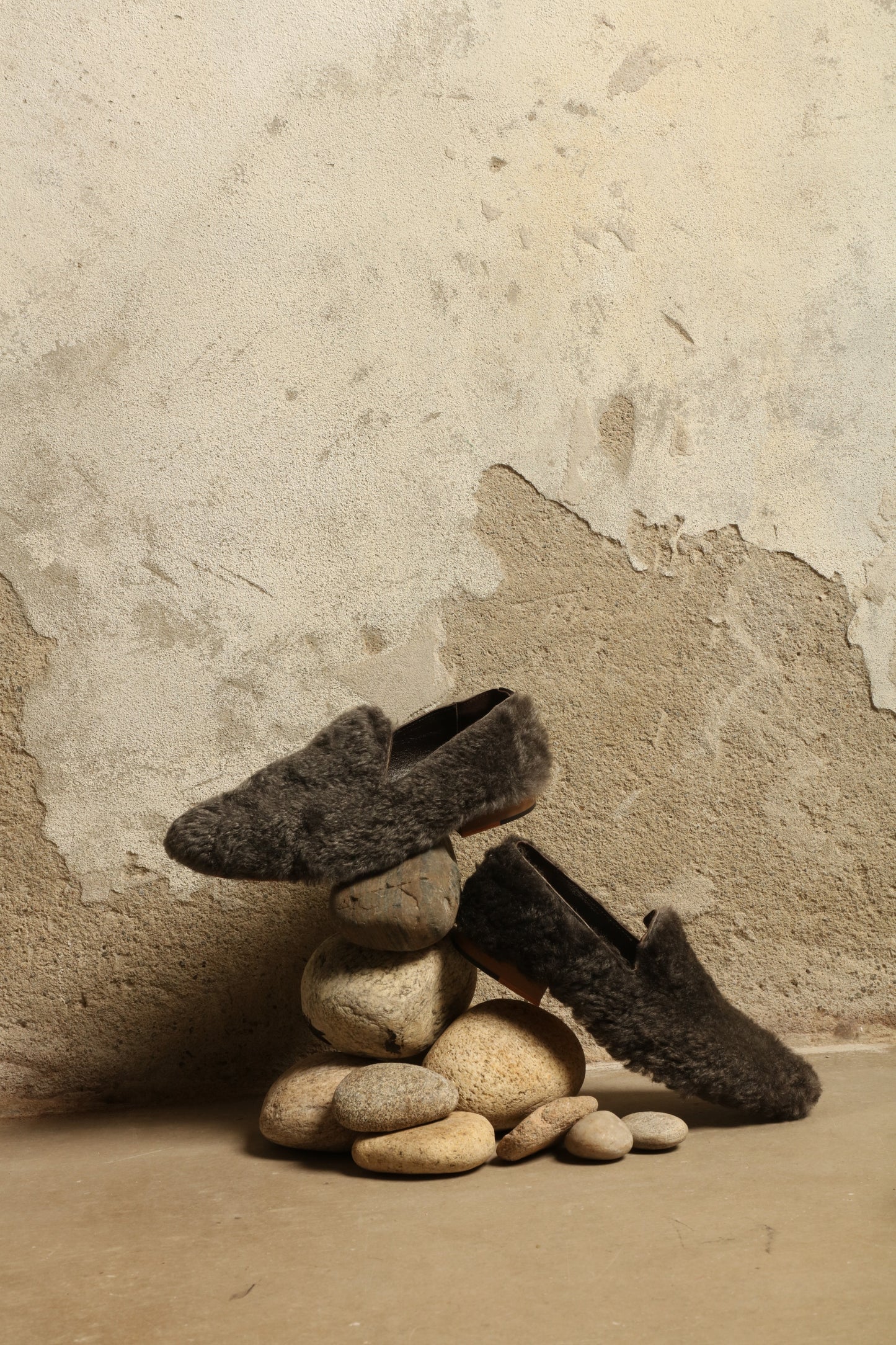 Baboush Sharwit in Grey Wool - House of Woven Stories