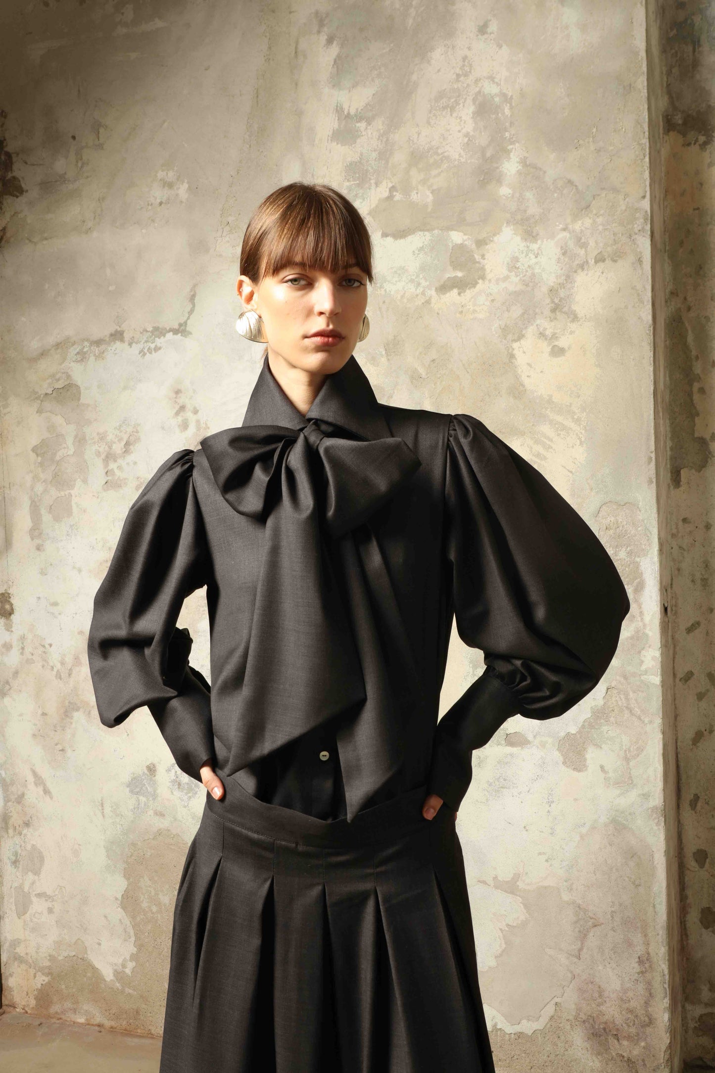 Karin Anthracite Blouse - House of Woven Stories