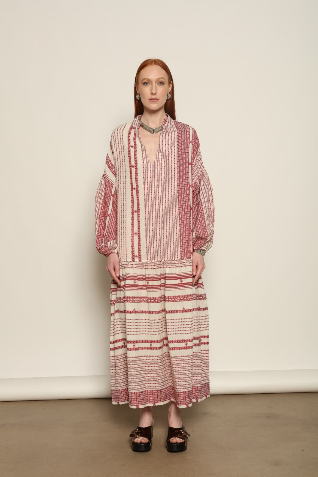 Chemena Cherry Red Dress - House of Woven Stories