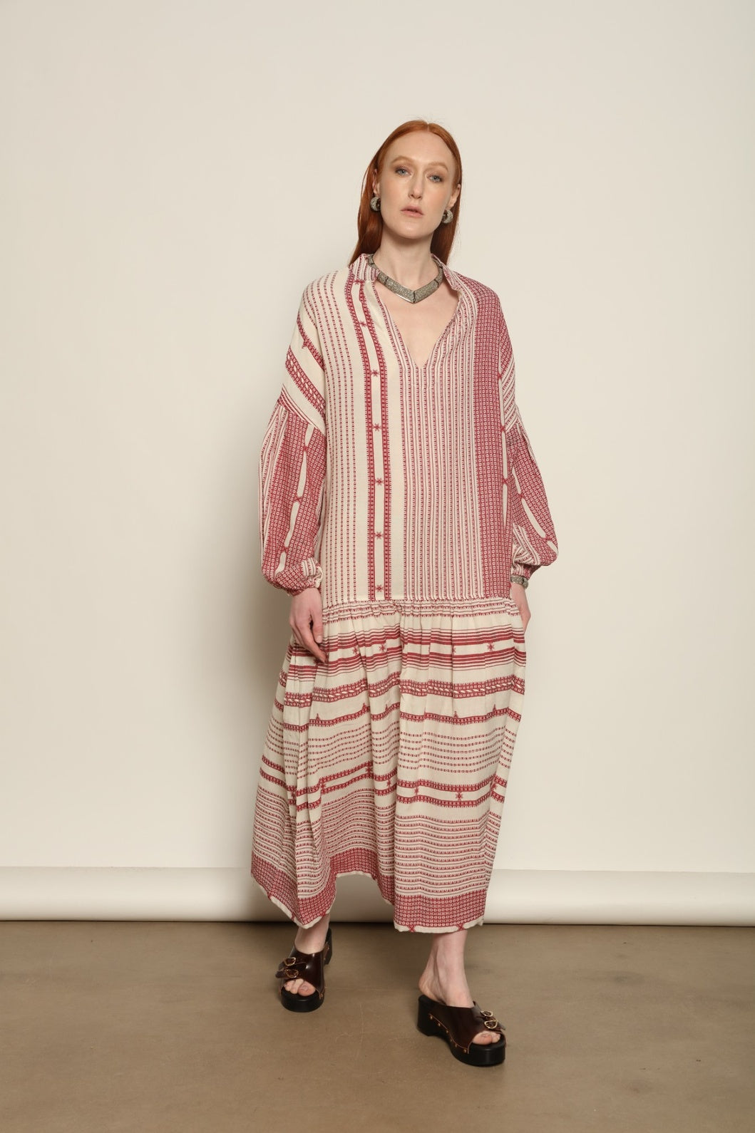Chemena Cherry Red Dress - House of Woven Stories