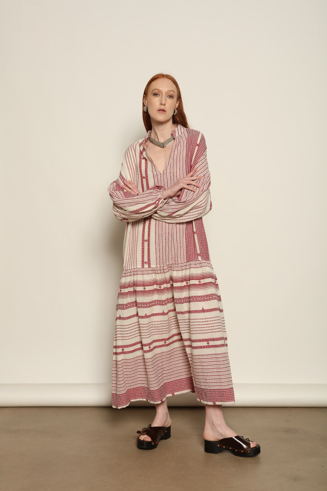 Chemena Cherry Red Dress - House of Woven Stories