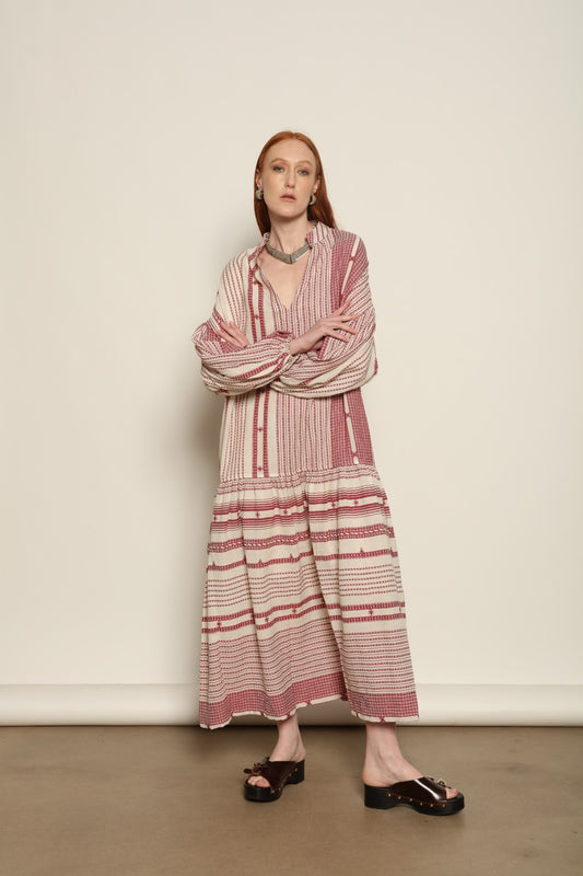 Chemena Cherry Red Dress - House of Woven Stories