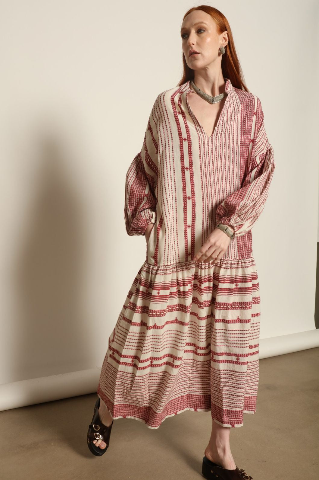 Chemena Cherry Red Dress - House of Woven Stories