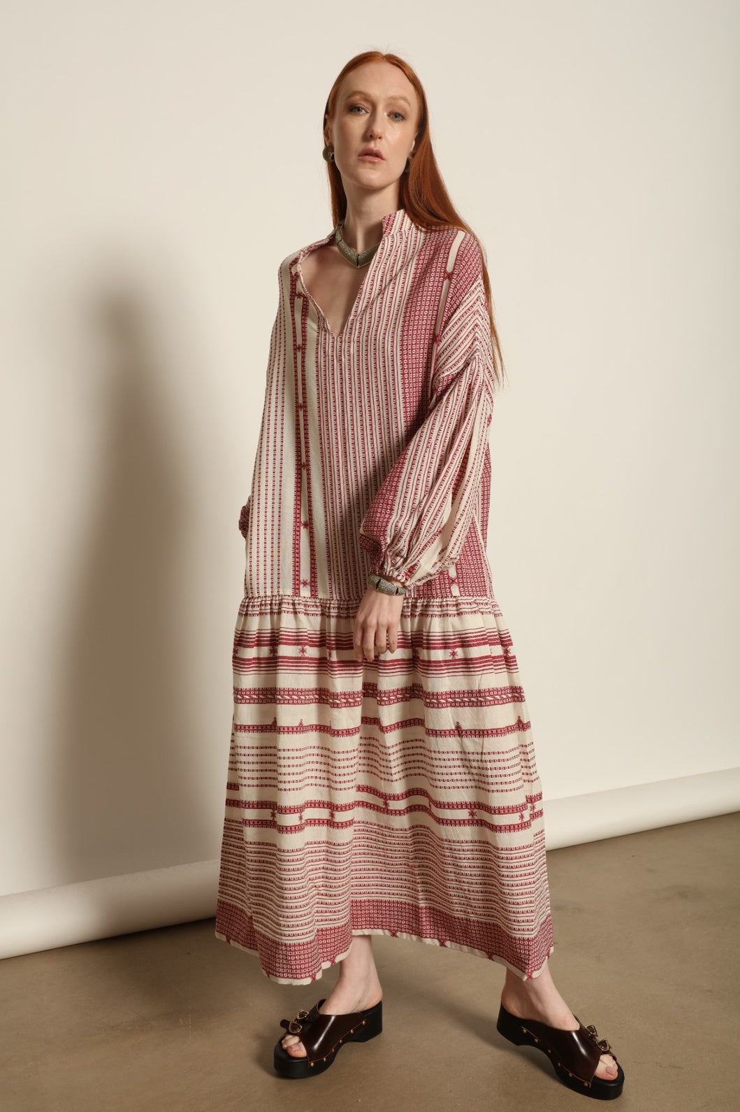 Chemena Cherry Red Dress - House of Woven Stories