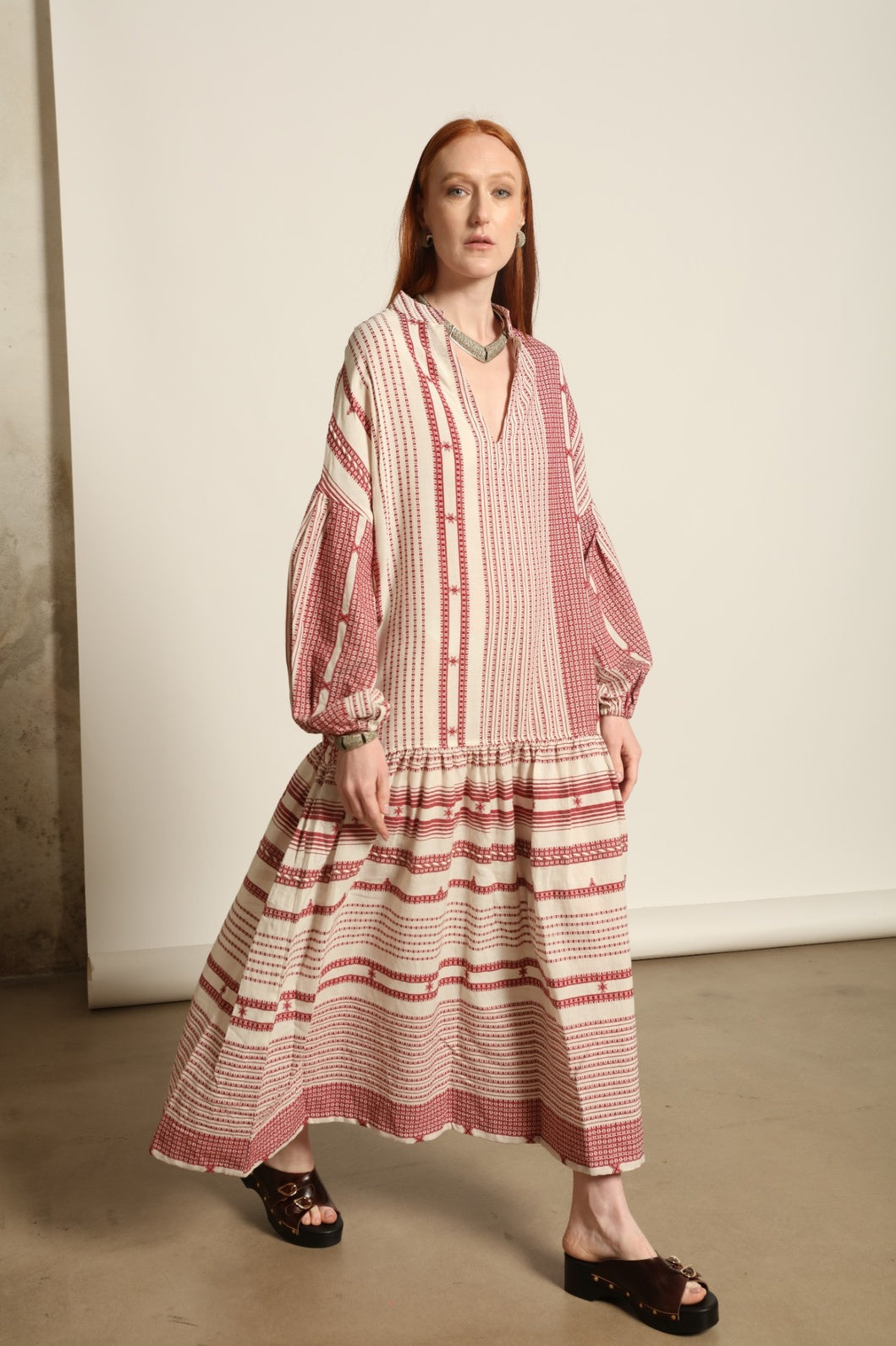Chemena Cherry Red Dress - House of Woven Stories