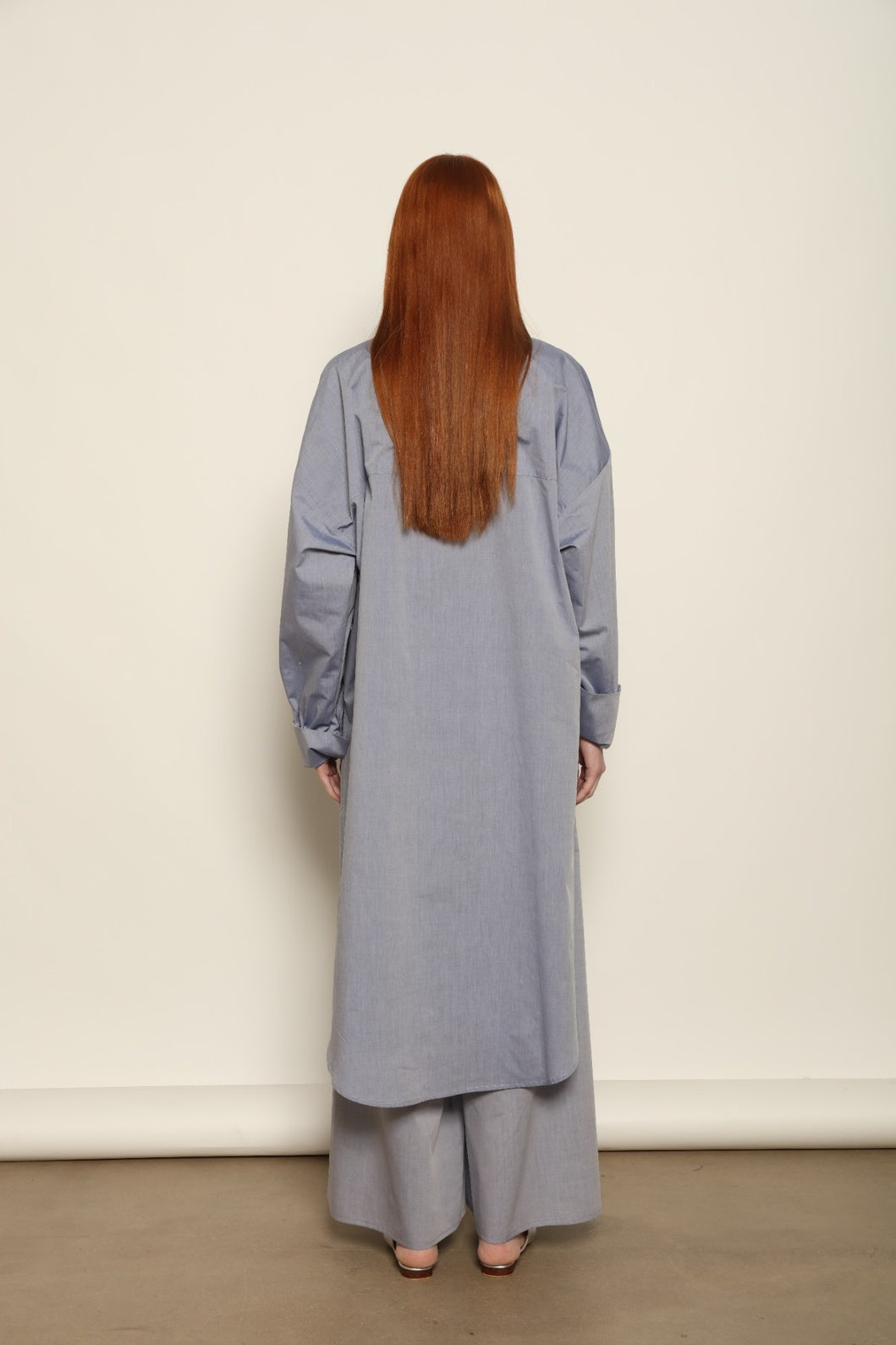 Bettina Dusty Blue Long Shirt - House of Woven Stories