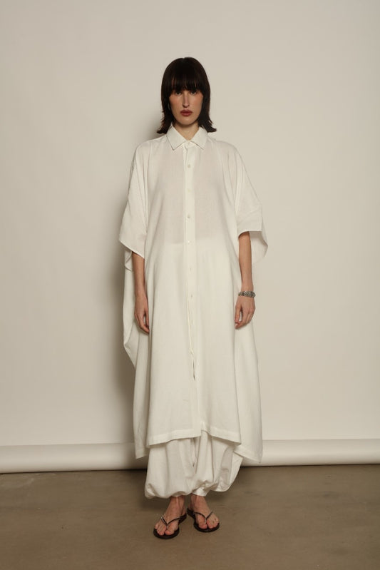 The Sleeveless Caftan White Solid - Marrakshi Life