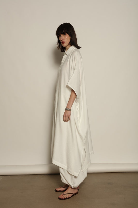 The Sleeveless Caftan White Solid - Marrakshi Life