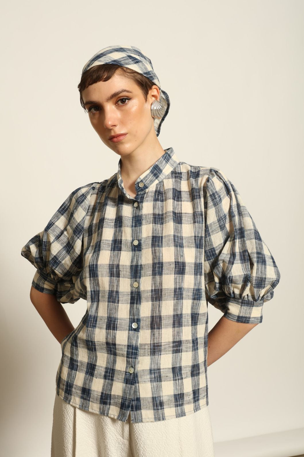 Serena Checked Foulard - House of Woven Stories