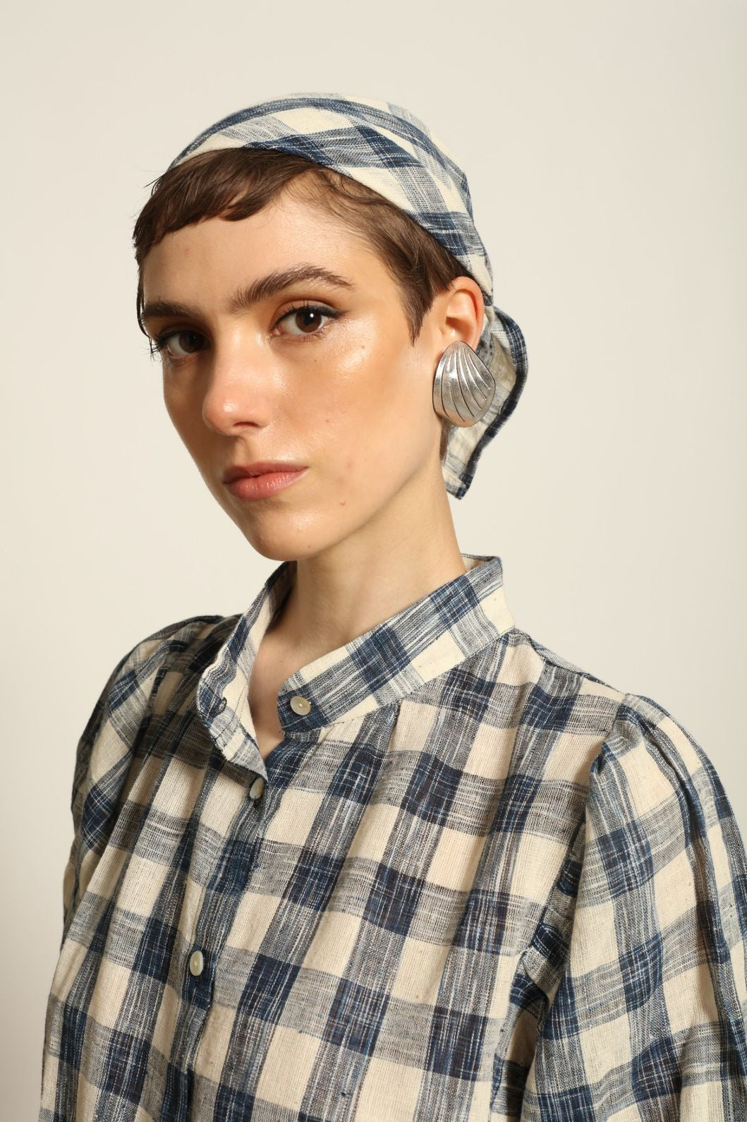 Serena Checked Foulard - House of Woven Stories